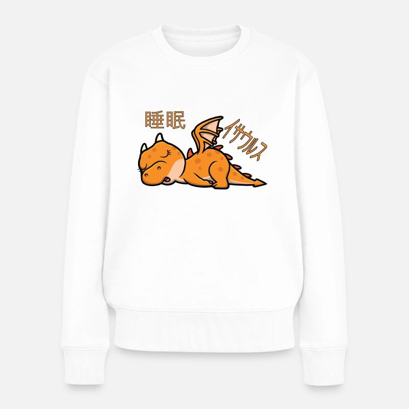 Schlafisaurus Schlafanzug Schlafshirt Liebling - Frauen Premium Bio Pullover - Weiß