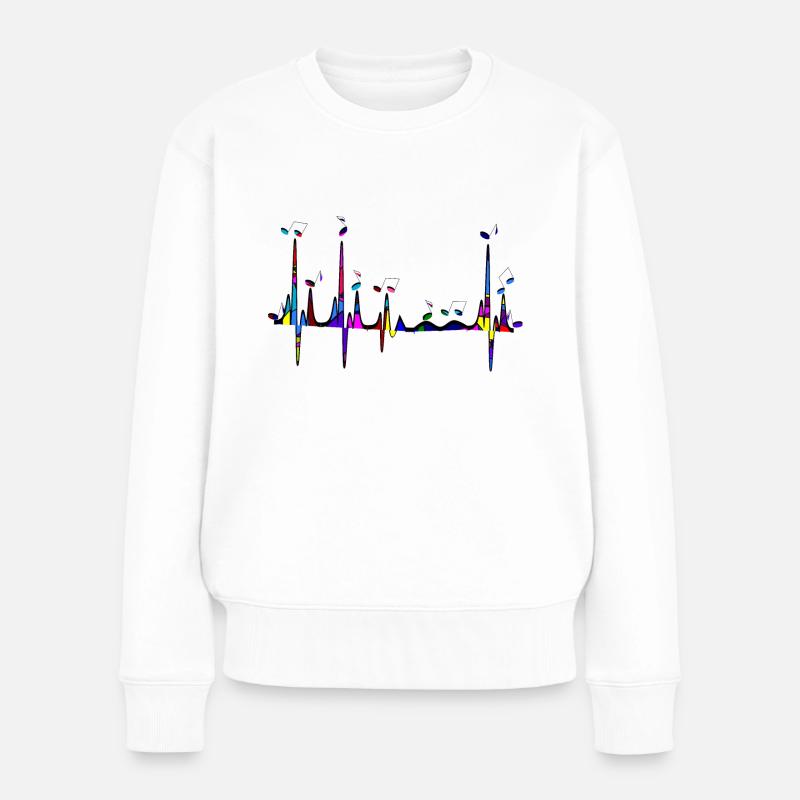 Musik - Frauen Premium Bio Pullover - Weiß