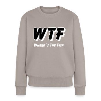 WTF - Où estLe poisson - Pull Premium bio Femme - taupe - Devant - Julia (174cm)