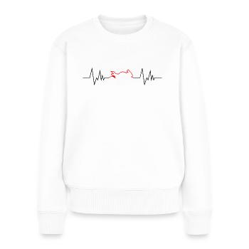 Das Herz eines Bikers - Frauen Premium Bio Pullover - Weiß - Vorne - Julia (174cm)