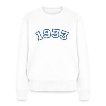 1933 Sport Blue - Women's Premium Organic Jumper - white - Front - Julia (174cm)