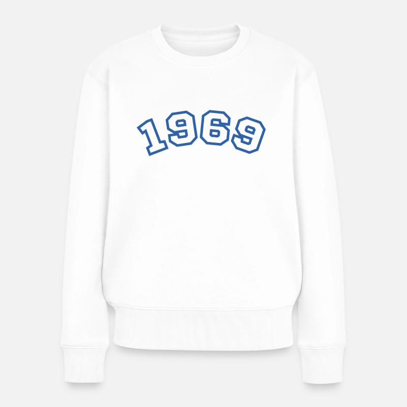 1969 Sport Blau - Frauen Premium Bio Pullover - Weiß