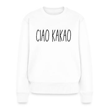 Dicton drôle image humour drôle idée cadeau - Pull Premium bio Femme - blanc - Devant - Julia (174cm)