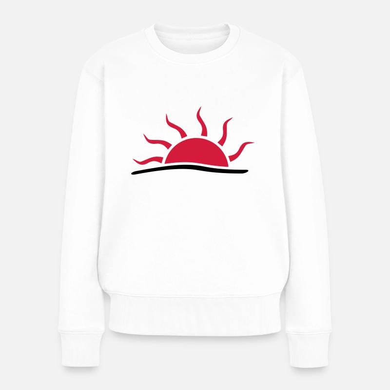 SUN RISE - Sonnenaufgang - Frauen Premium Bio Pullover - Weiß