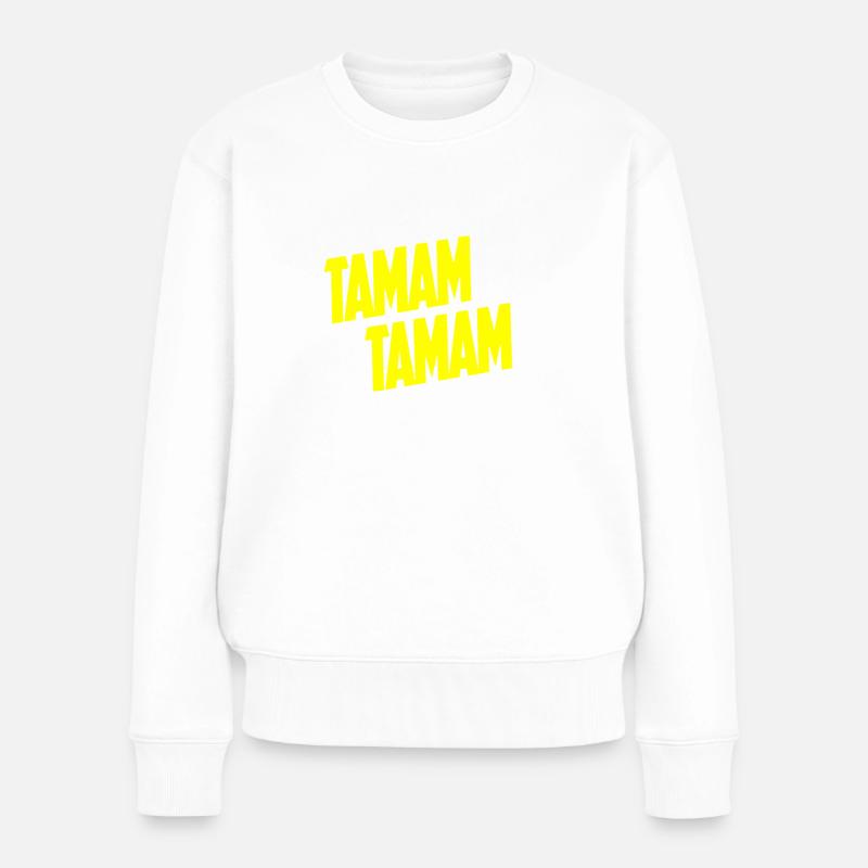 Tamam Tamam Gelb - Frauen Premium Bio Pullover - Weiß