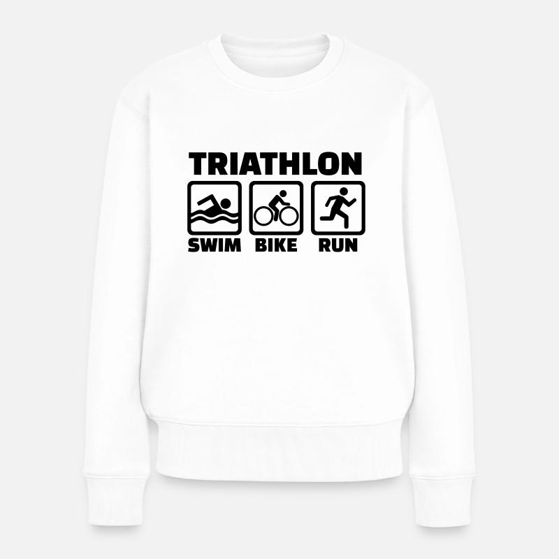 Triathlon - Frauen Premium Bio Pullover - Weiß
