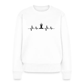 Yogaheartbeat - Pull Premium bio Femme - blanc - Devant - Julia (174cm)