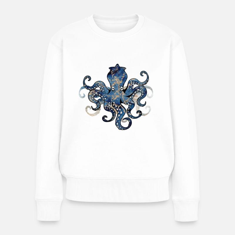 TINTENFISCH KRAKE - Frauen Premium Bio Pullover - Weiß