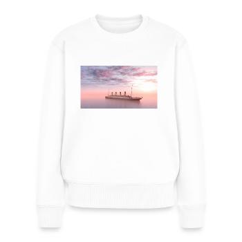Historisches Passagierschiff Titanic auf hoher See - Frauen Premium Bio Pullover - Weiß - Vorne - Julia (174cm)