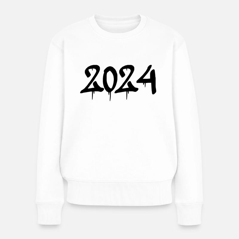 2024 - Frauen Premium Bio Pullover - Weiß