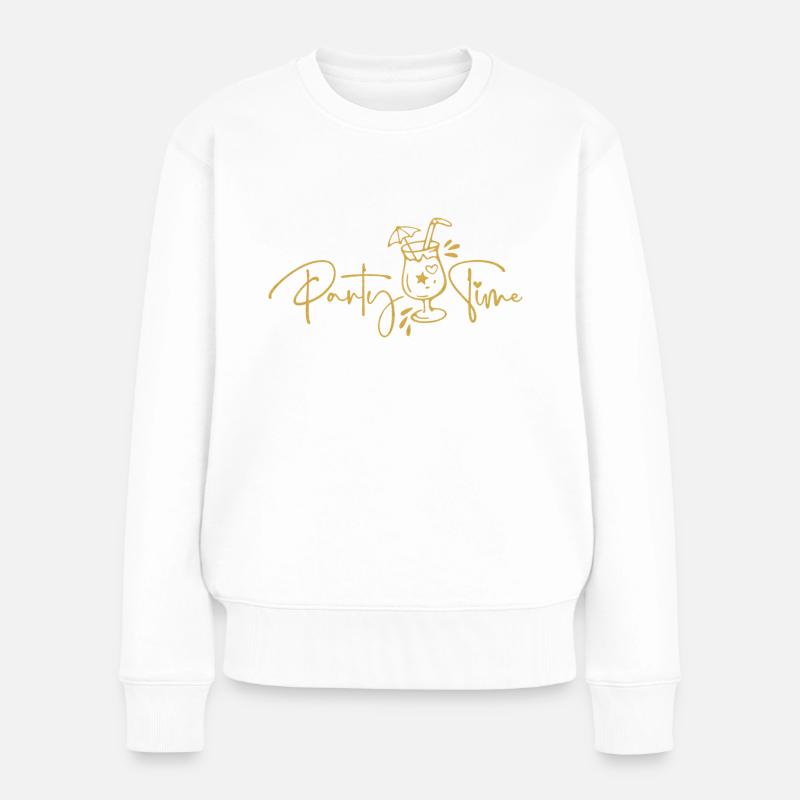 Party Time - Frauen Premium Bio Pullover - Weiß