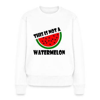 THIS IS NOT A WATERMELON - Frauen Premium Bio Pullover - Weiß - Vorne - Julia (174cm)