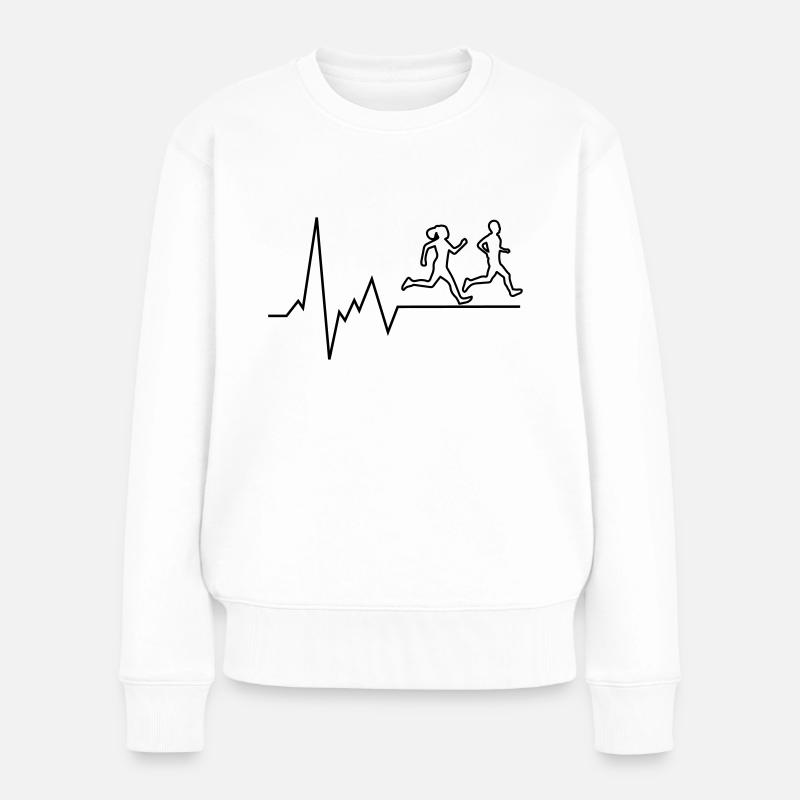 Groupe de course à pied Heartbeat - Pull Premium bio Femme - blanc