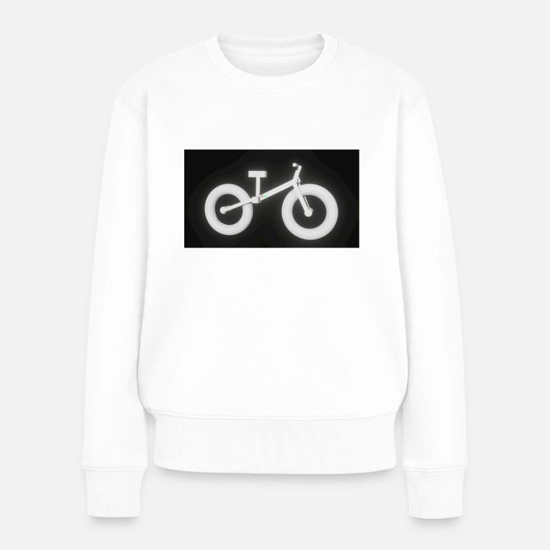 Fahrrad - Frauen Premium Bio Pullover - Weiß