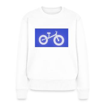 Fahrrad - Frauen Premium Bio Pullover - Weiß - Vorne - Julia (174cm)