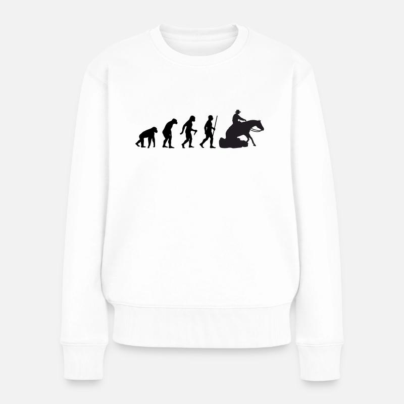 Evolution Sliding Stop Reining - Frauen Premium Bio Pullover - Weiß