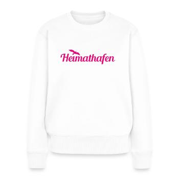 Heimathafen - Küste - Nordsee - Ostsee - Strand - Frauen Premium Bio Pullover - Weiß - Vorne - Julia (174cm)