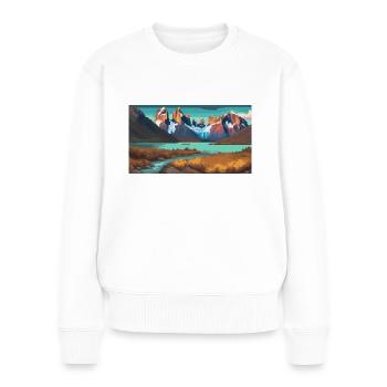 Torres del Paine National Park, Chile - Pixel Art - Women's Premium Organic Jumper - white - Front - Julia (174cm)