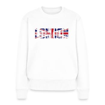 London, England - Frauen Premium Bio Pullover - Weiß - Vorne - Julia (174cm)