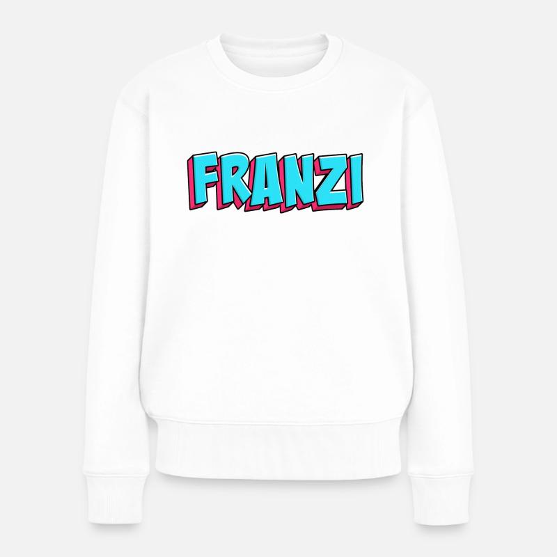 Name Motiv: Franzi - Frauen Premium Bio Pullover - Weiß