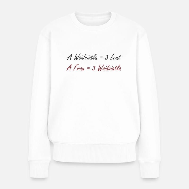 Frau 3 Woidviatla - Frauen Premium Bio Pullover - Weiß