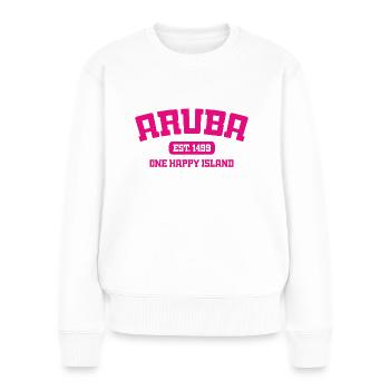 Aruba - Est. 1499 - Dutch Caribbean - Karibik - Women's Premium Organic Jumper - white - Front - Julia (174cm)