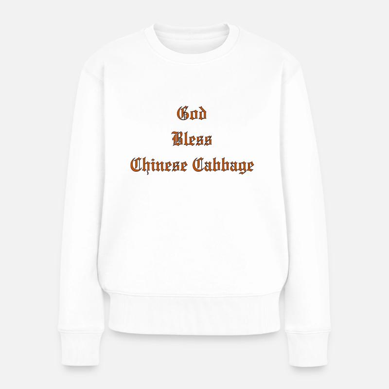 GodBlessChineseCabbage - Women's Premium Organic Jumper - white