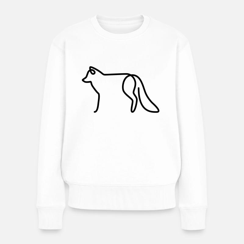 Fuchs - Frauen Premium Bio Pullover - Weiß