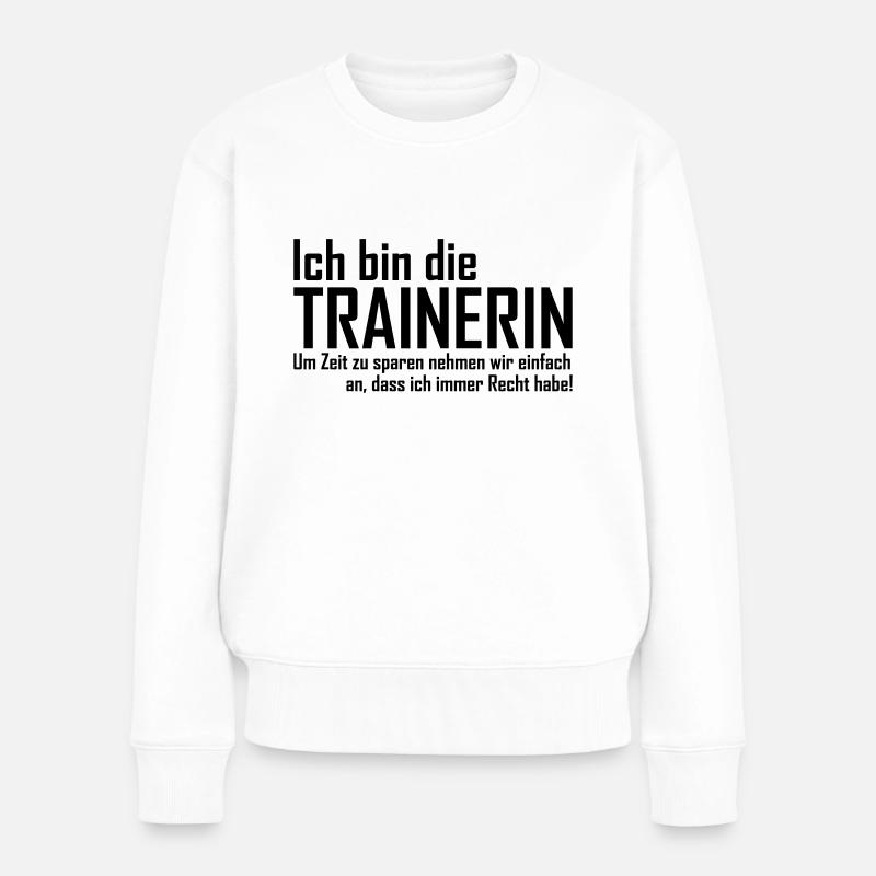 Trainerin - Frauen Premium Bio Pullover - Weiß