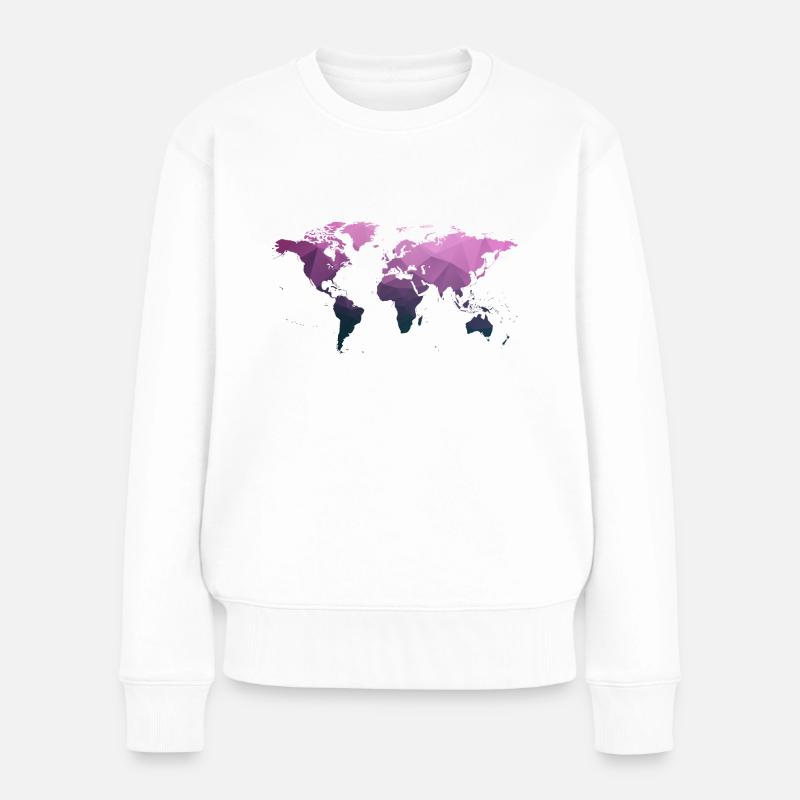 Carte du monde "Triangle" - Pull Premium bio Femme - blanc
