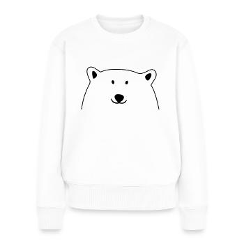Eisbär Gesicht - Frauen Premium Bio Pullover - Weiß - Vorne - Julia (174cm)