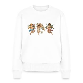 Anges Vintage - Pull Premium bio Femme - blanc - Devant - Julia (174cm)