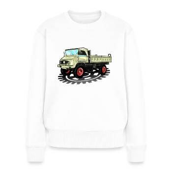 Unimog - Oldtimer - Offroad - Dispositif moteur universel - Pull Premium bio Femme - blanc - Devant - Julia (174cm)