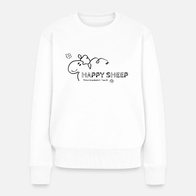 Happy Sheep - Frauen Premium Bio Pullover - Weiß