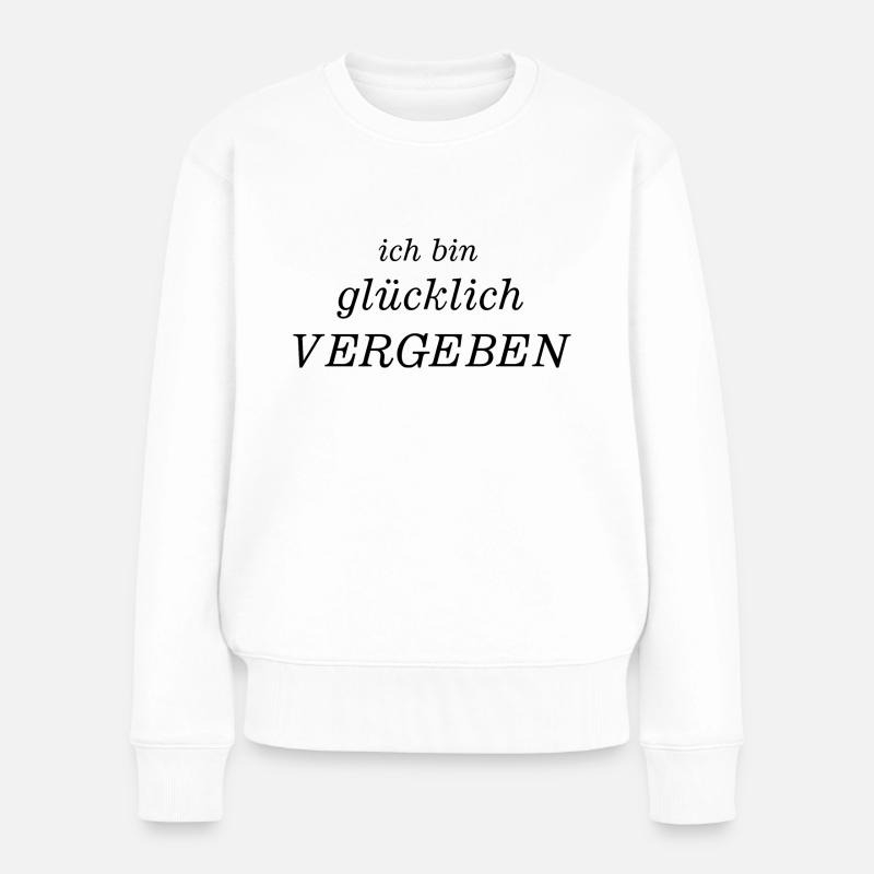 Glücklich vergeben - Frauen Premium Bio Pullover - Weiß