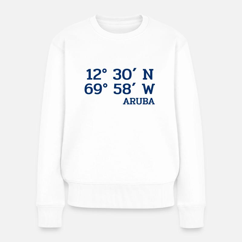 Aruba Coordinaters - Koordinaten - Karibik - Frauen Premium Bio Pullover - Weiß