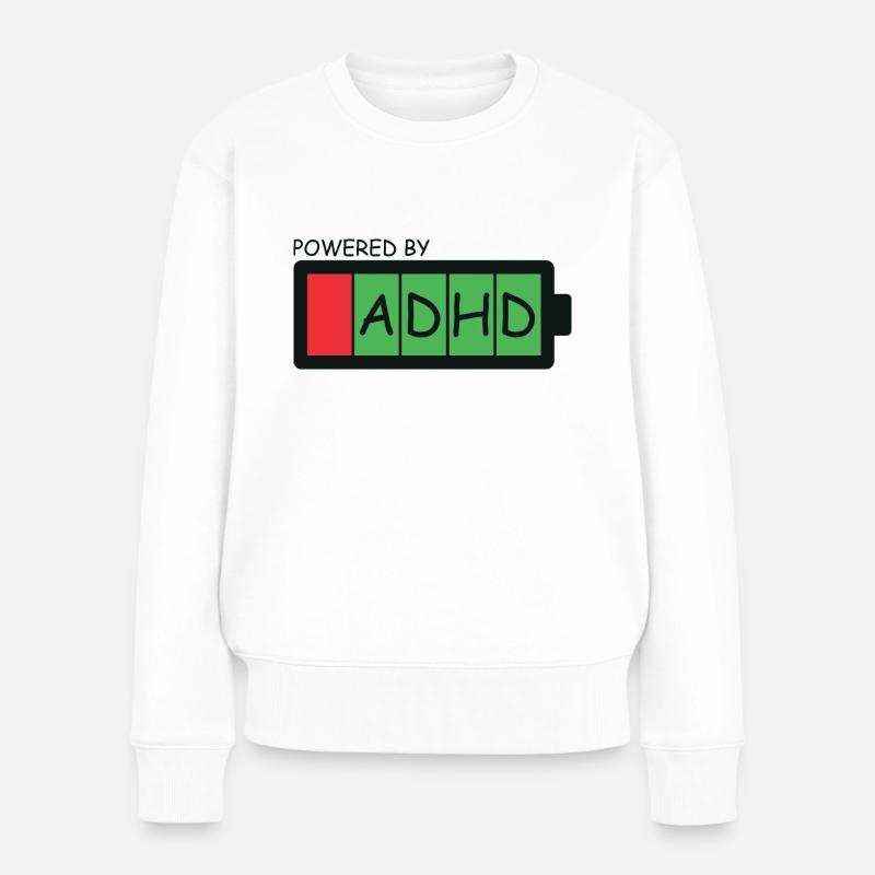 ADHS - Frauen Premium Bio Pullover - Weiß