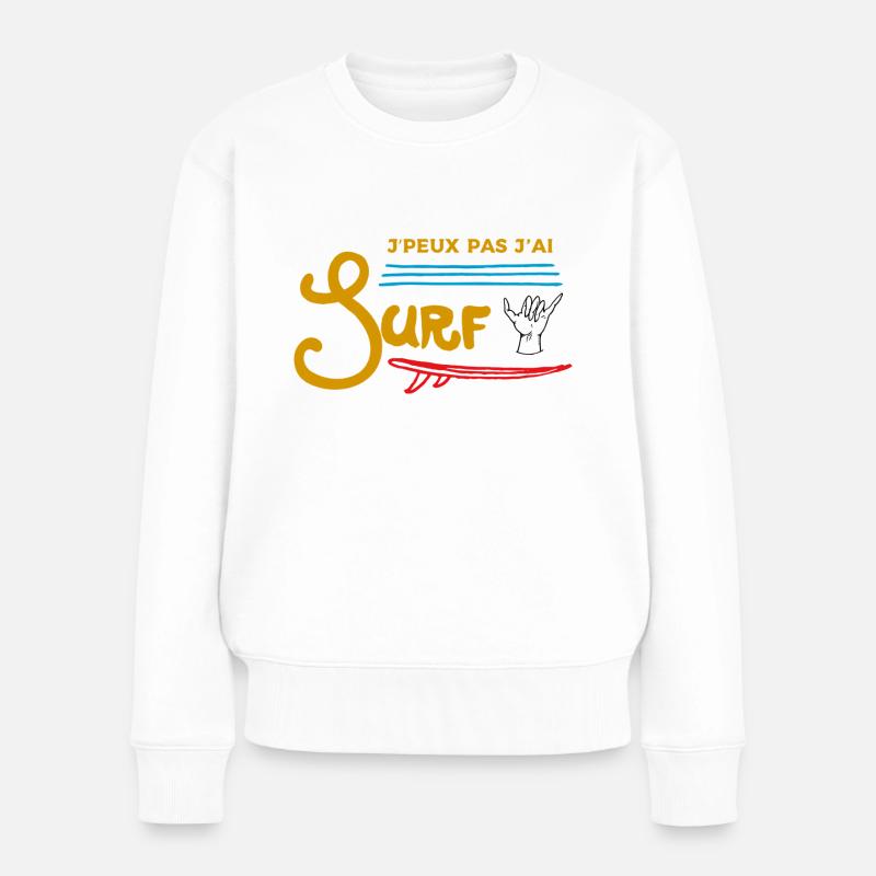 je peux pas j ai surf - Pull Premium bio Femme - blanc