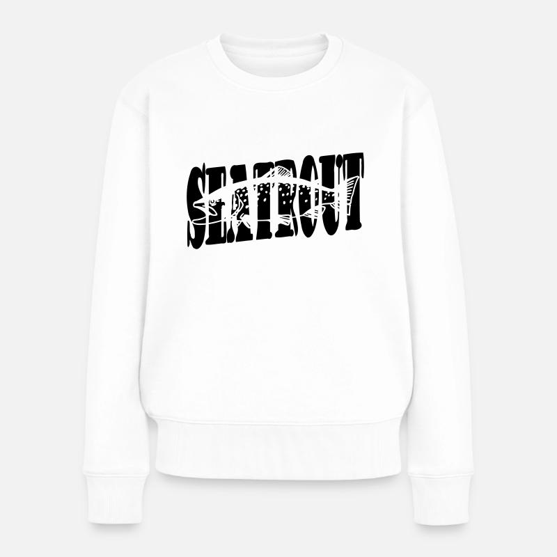 seatrout text - Frauen Premium Bio Pullover - Weiß