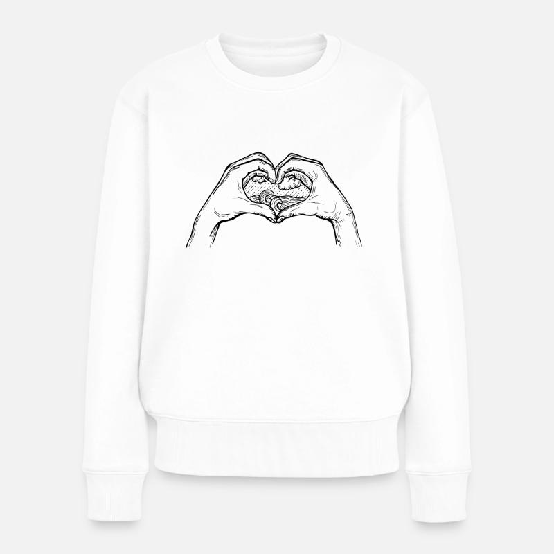 Ich liebe das Meer - Frauen Premium Bio Pullover - Weiß