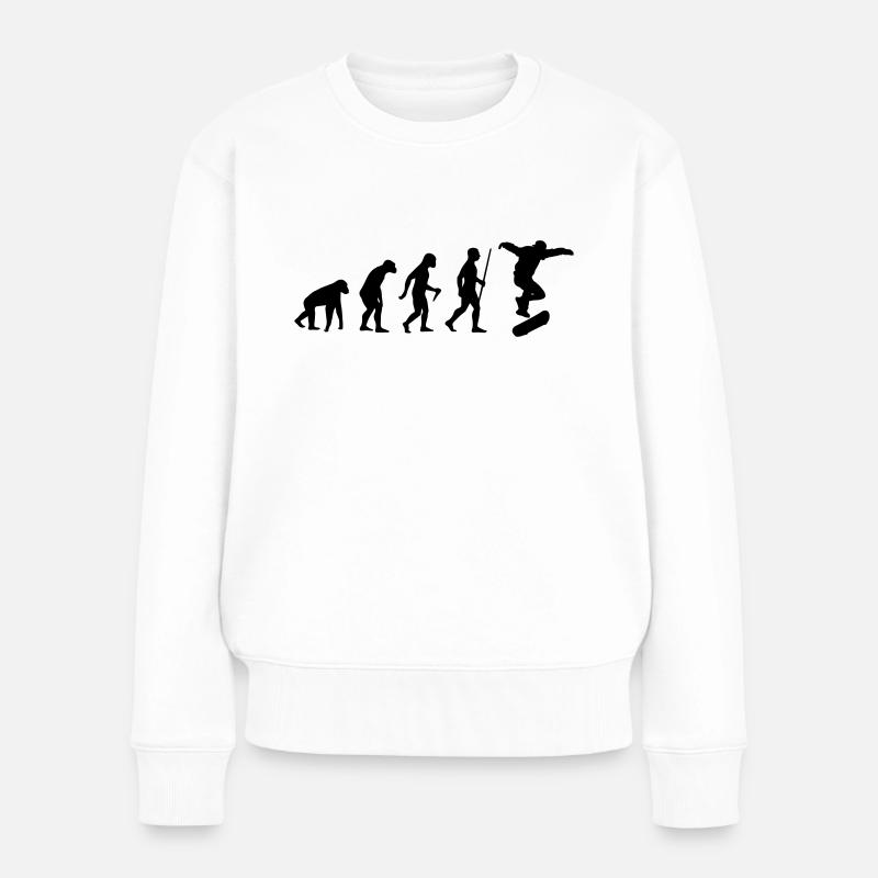 skateboard - Frauen Premium Bio Pullover - Weiß