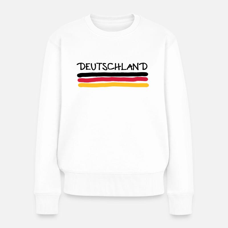 Deutschland - Frauen Premium Bio Pullover - Weiß