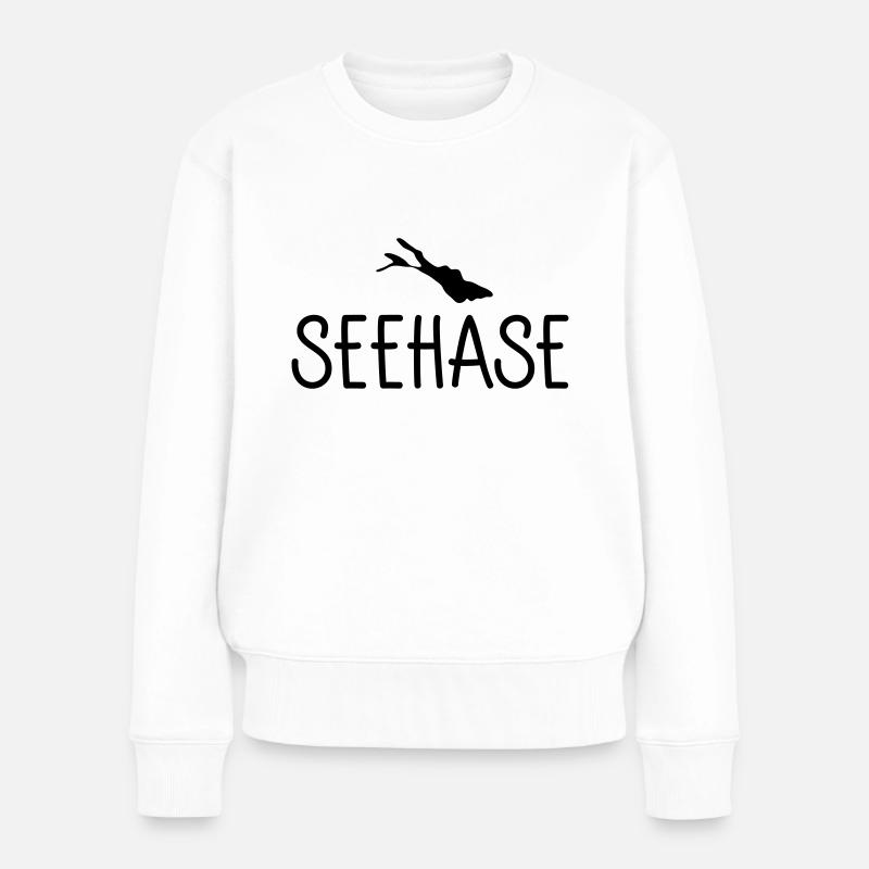 Seehase - Frauen Premium Bio Pullover - Weiß