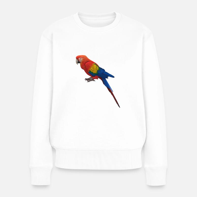 Perroquet Design - Pull Premium bio Femme - blanc