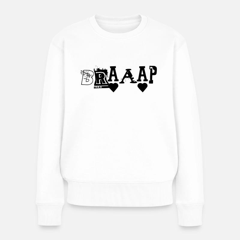 BRAAAP - Frauen Premium Bio Pullover - Weiß