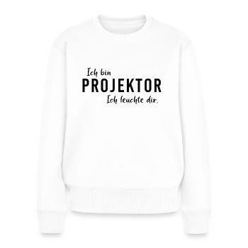 Human Design Projektor Ich leuchte dir shirt - Frauen Premium Bio Pullover - Weiß - Vorne - Julia (174cm)