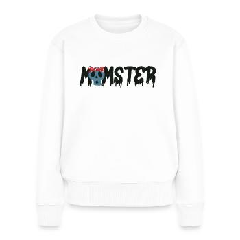 Halloween Momster - Maman est un monstre - Pull Premium bio Femme - blanc - Devant - Julia (174cm)