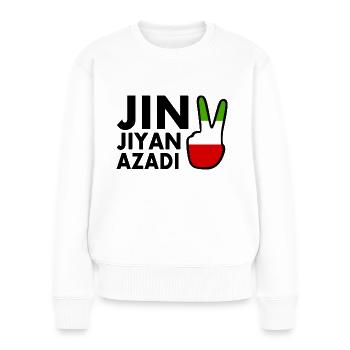 jin jiyan azadi - Pull Premium bio Femme - blanc - Devant - Julia (174cm)
