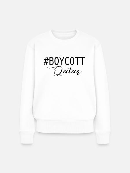 BOYKOTT KATAR - Frauen Premium Bio Pullover - Weiß