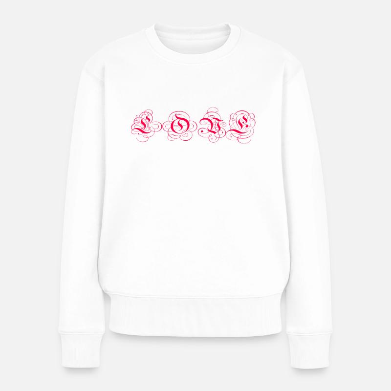 Love - Frauen Premium Bio Pullover - Weiß